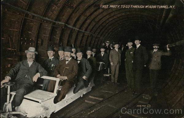 New York,NY First Party to Go Through McAdoo Tunnel Antique Postcard Vintage