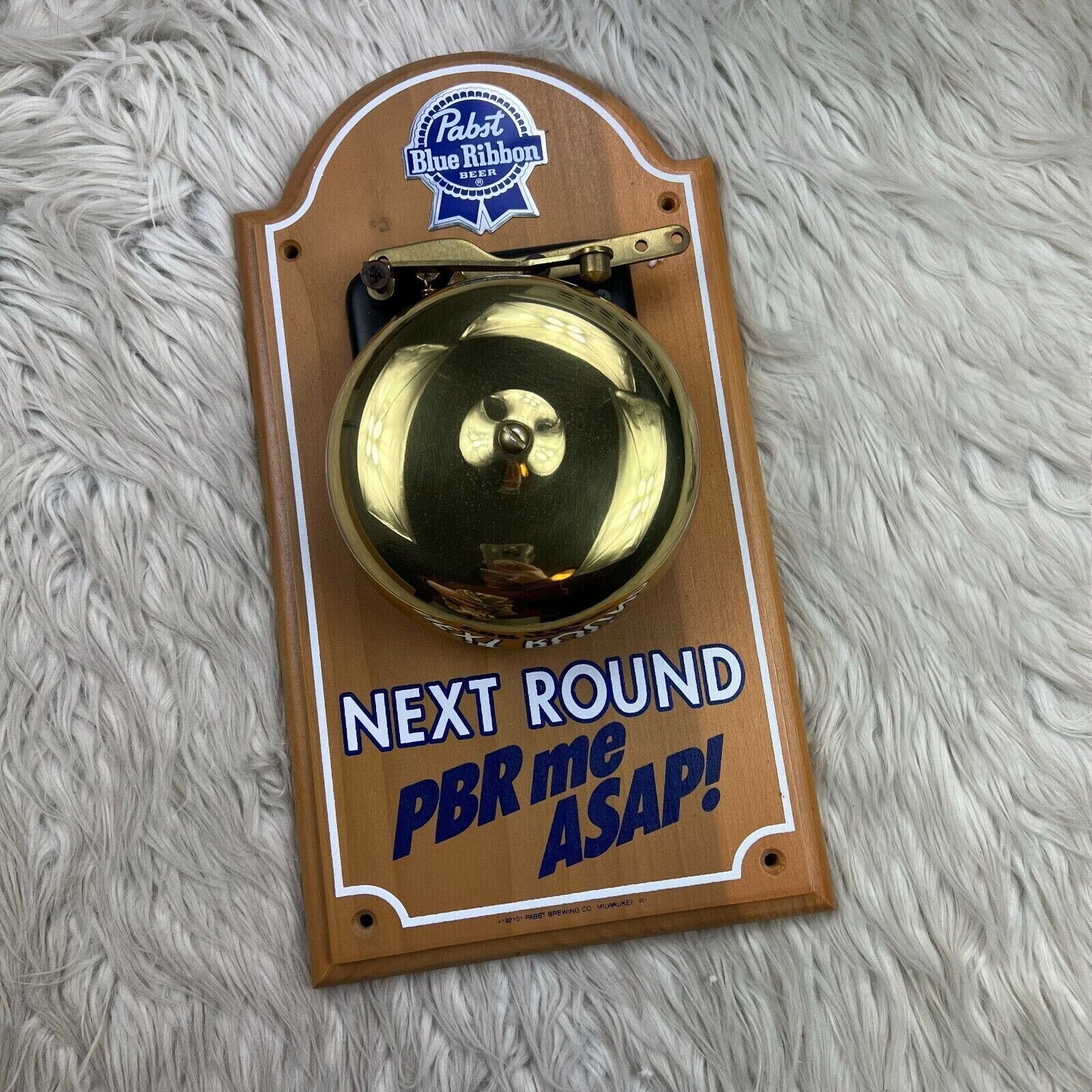 NEW - Vintage Pabst Blue Ribbon Next Round PBR Me ASAP Boxing Bell - No Chain