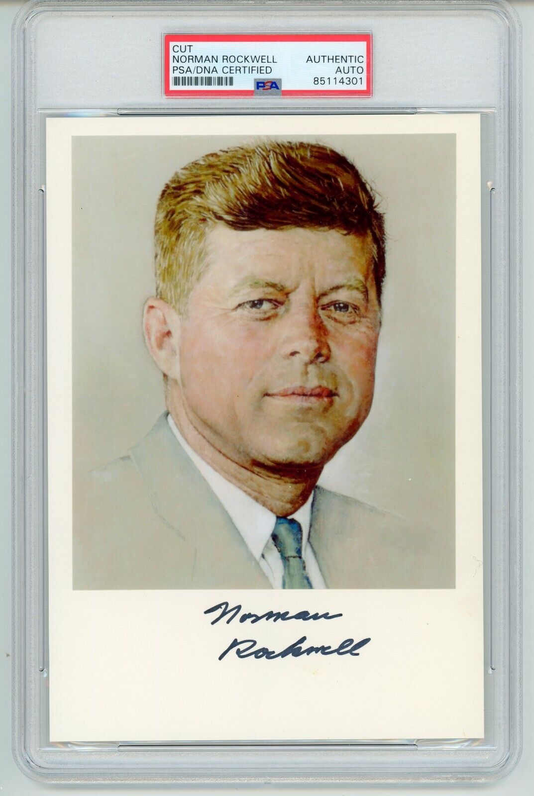 Norman Rockwell ~ Signed Autographed John F. Kennedy Print ~ PSA DNA Encased