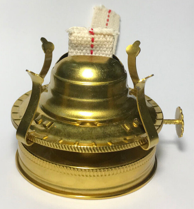 New #2 Weathered Brass Mason, Fruit Jar Oil Lamp Burner Adapter W/ Wick #MB286WB