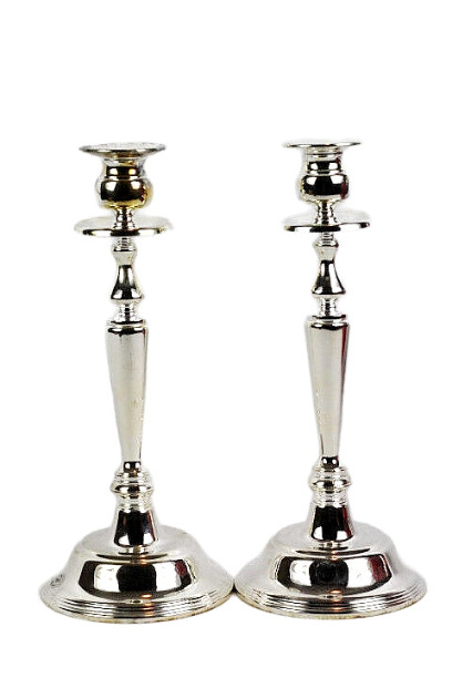 Davco Decorations Choice by Lisa Silver Plated Pair of Rose Candlesticks 12\