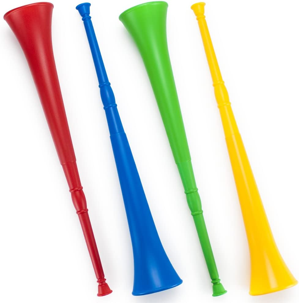 Vuvuzela Plastic Stadium Horns, 26-Inches - Collapsible Air Horns - Party Suppli