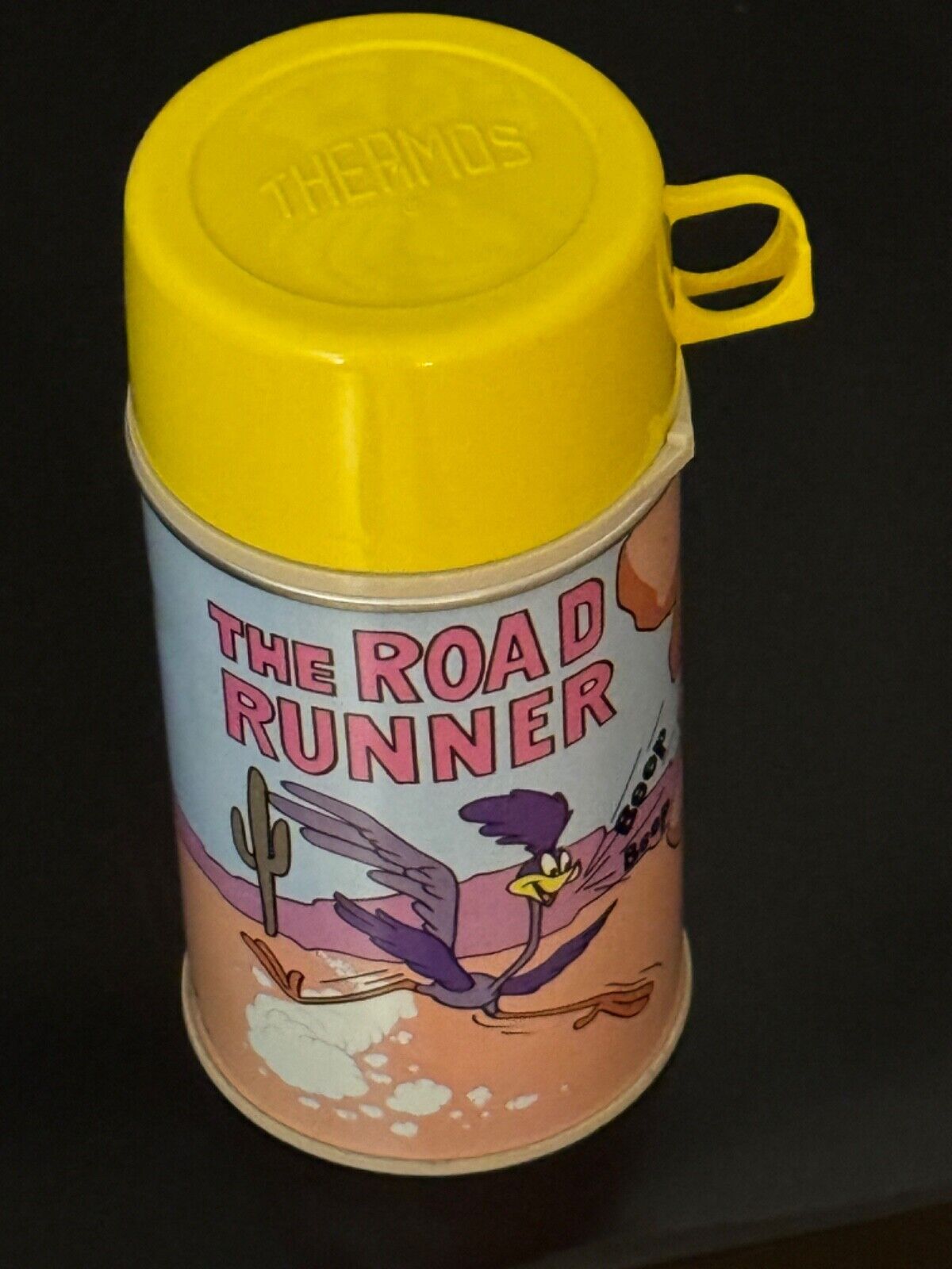 Vintage 1970\'s ROAD RUNNER Wiley Coyote THERMOS No Lunch Box Warner bros MINT 