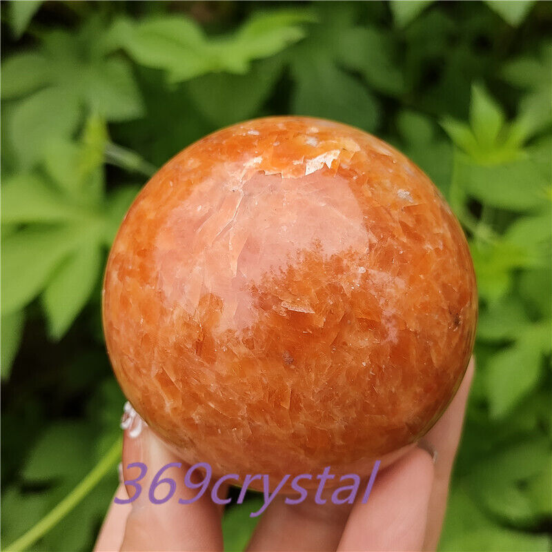 55mm Natural Sunstone Sphere Carved Quartz Crystal Ball Reiki Healing gift 1pc