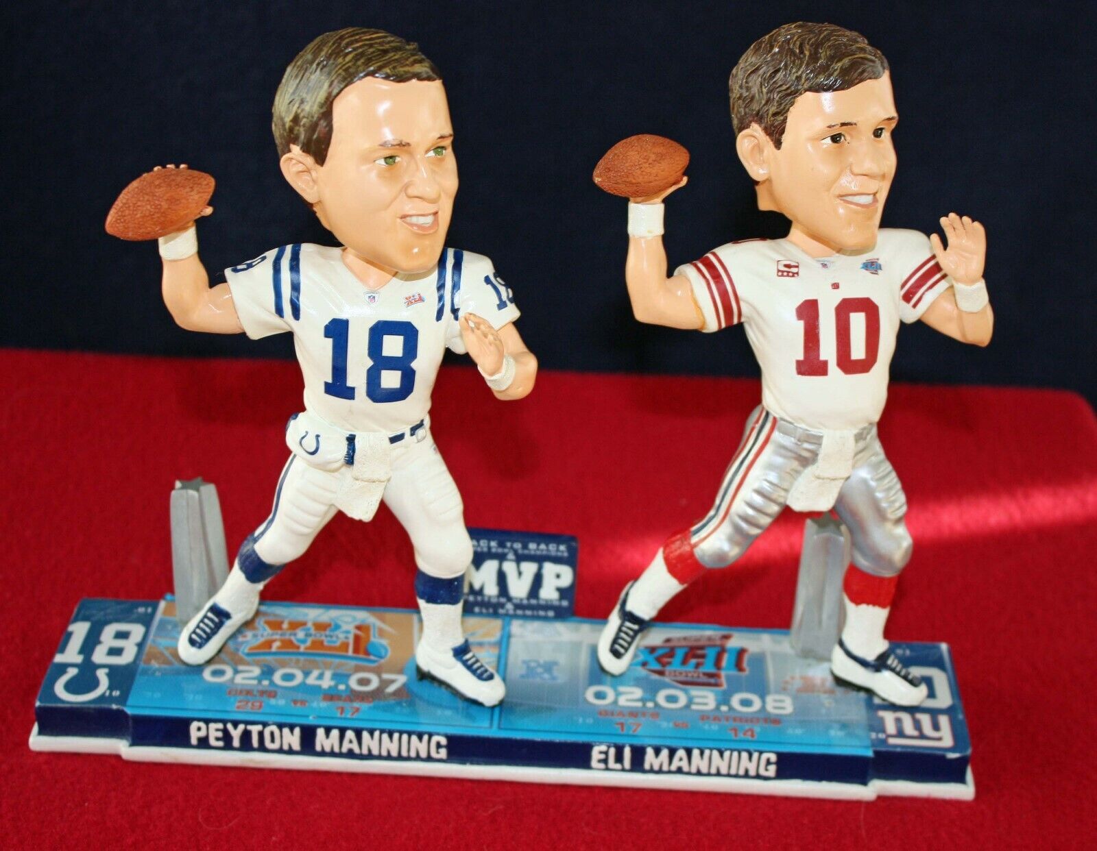 Peyton Manning & Eli Manning Super Bowl MVP Bobble Head NY Giants Indy Colts