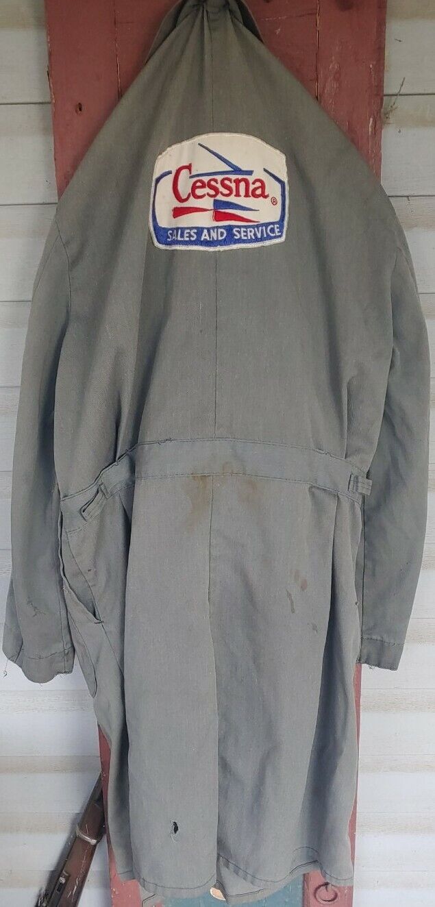 Vintage Cessna Sales And Service Work Shirt Overcoat