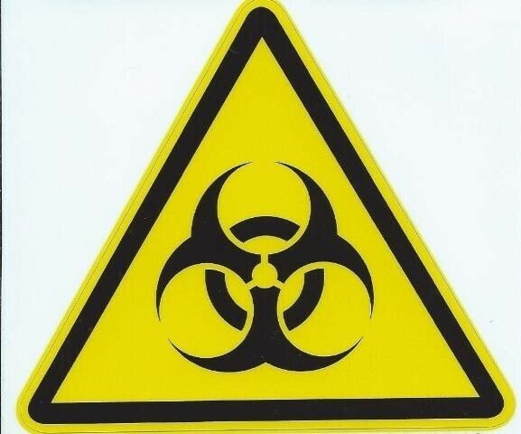 4.5in x 4in Biohazard Warning Sign Decal Sticker Business Signs Decals Stickers