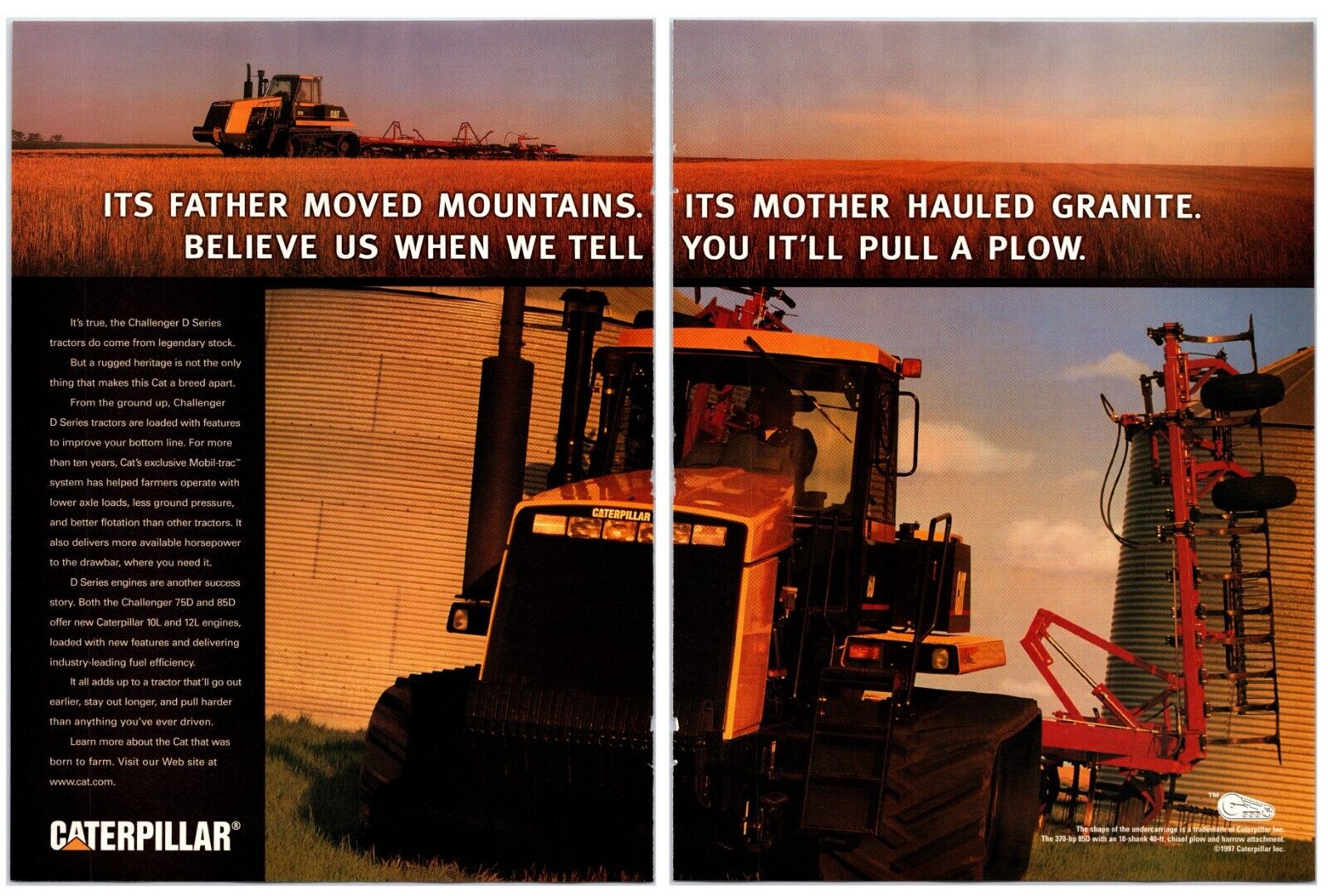1997 Caterpillar Tractors Original Print Ad (11 x 16) - Print Advertisement