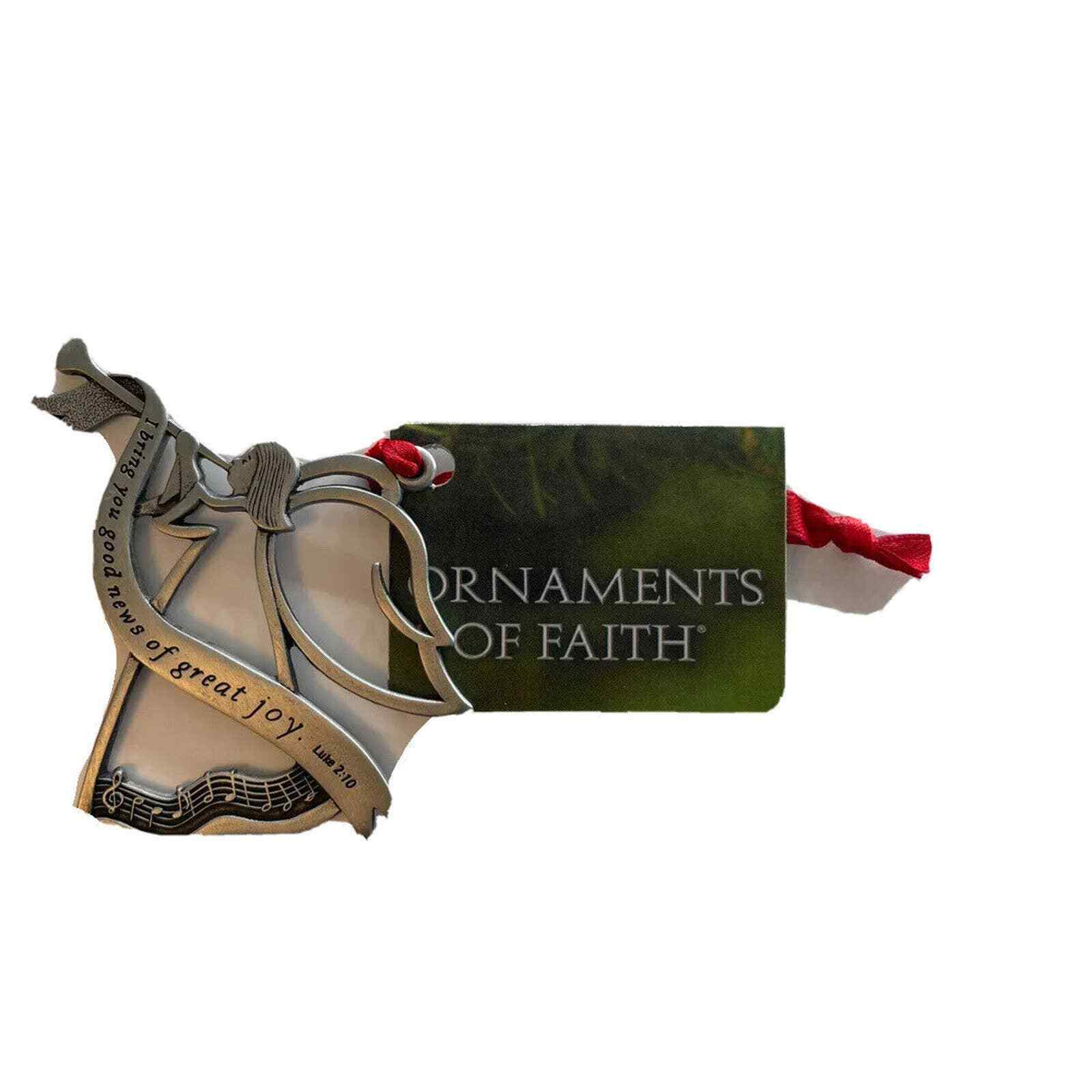 Ornaments Of Faith Pewter Christmas Angel Ornament 2012 Made In El Salvador 3pk
