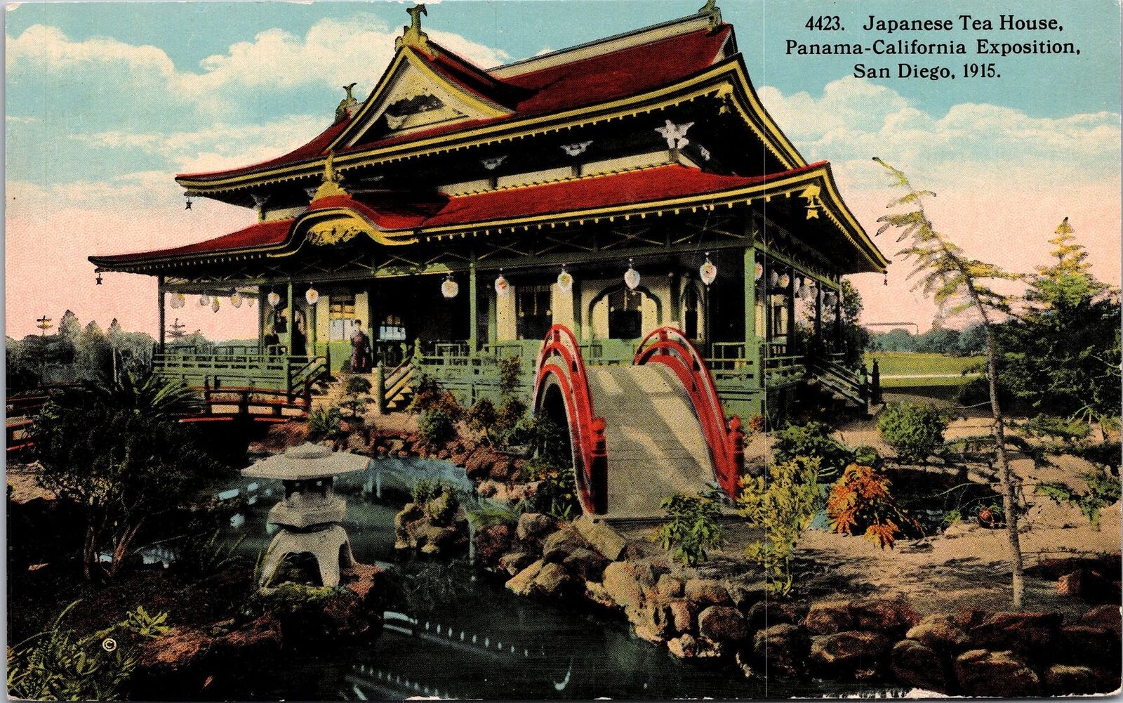 1915 Panama-California Exposition Japanese Tea House Postcard
