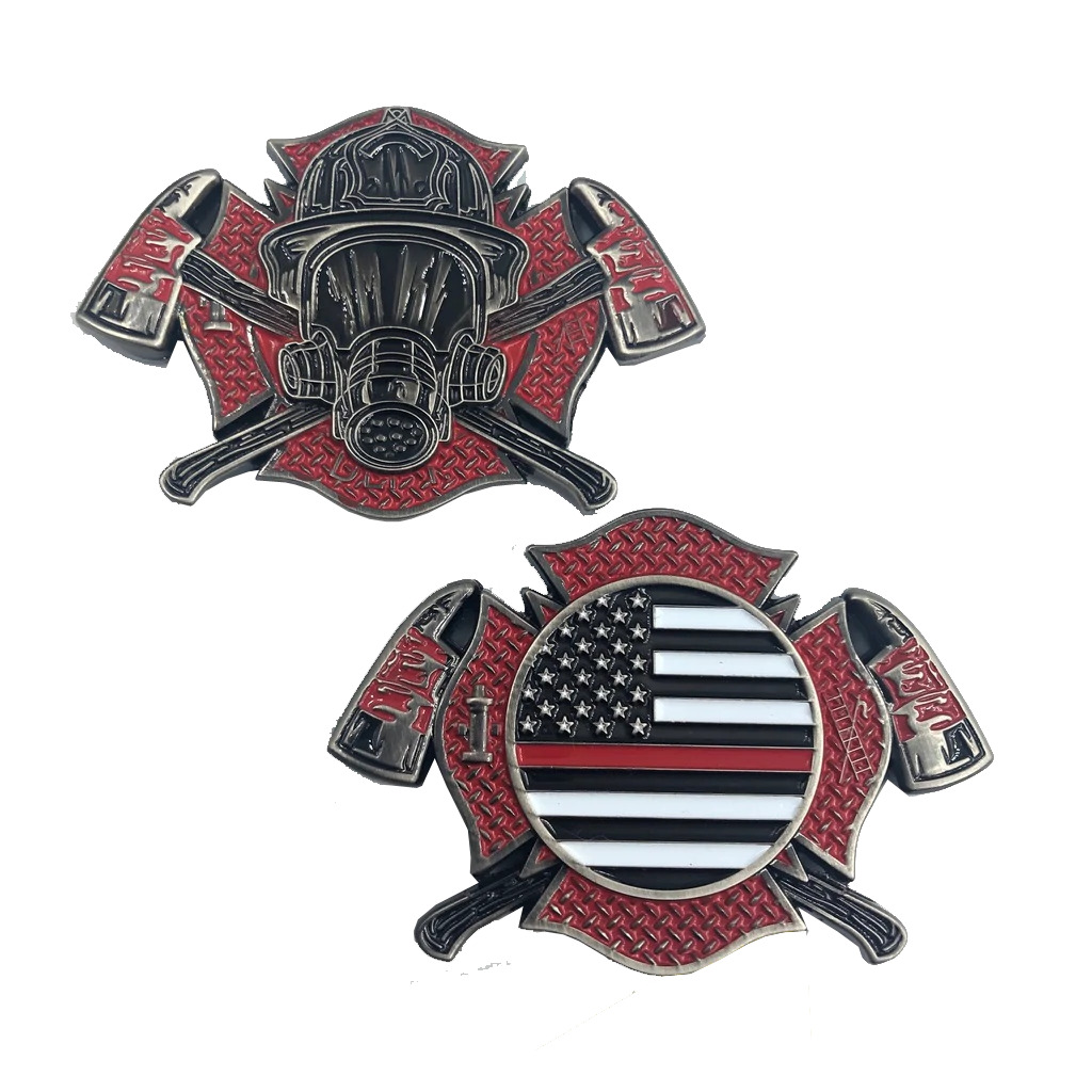 I-012 Maltese Cross Fire Department Challenge Coin Fire Fighter