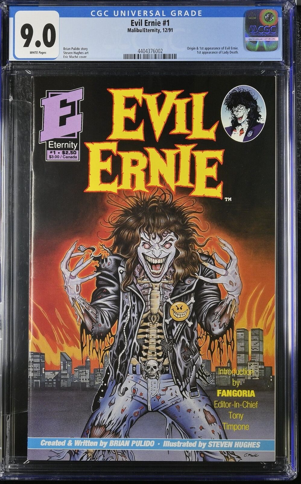 Evil Ernie (1991) #1 CGC VF/NM 9.0 White Pages 1st Appearance of Lady Death