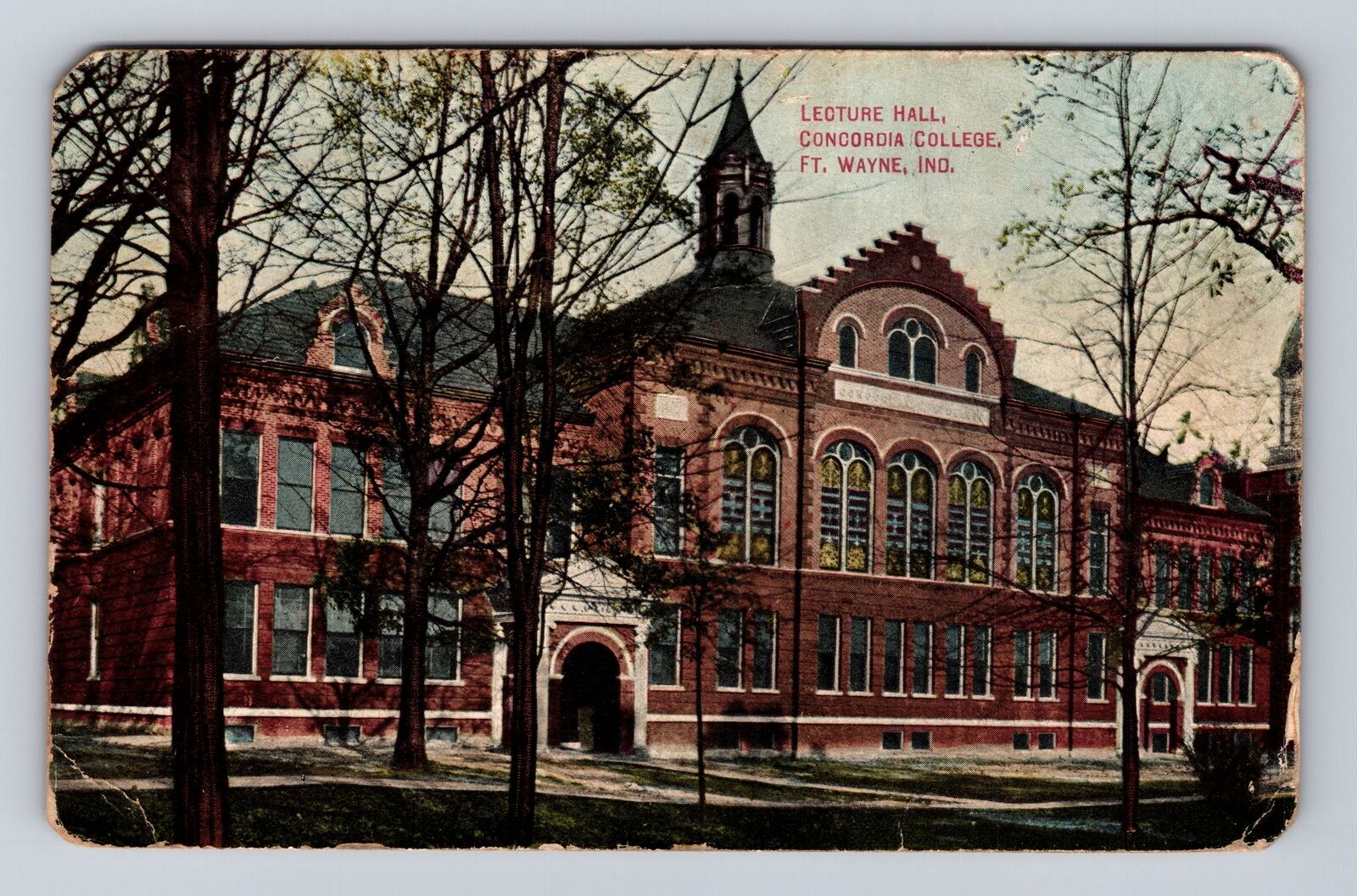 Fort Wayne IN-Indiana, Concordia College Lecture Hall, Vintage c1912 Postcard