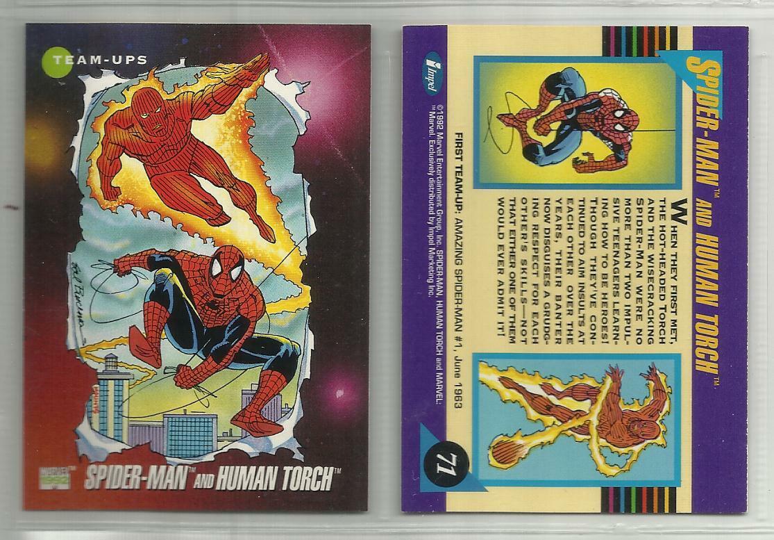 1992 Marvel Universe: Series 3 (Impel) SPIDER-MAN & HUMAN TORCH \