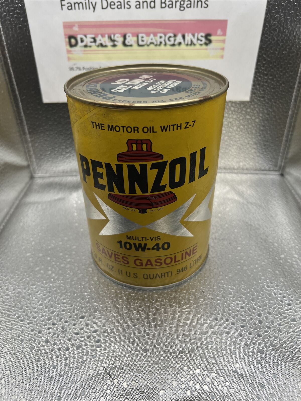 VINTAGE PENNZOIL HD SAE 10W-40 UNOPENED CARDBOARD CAN 1 QT W/ Z-7. FREE/SHIP