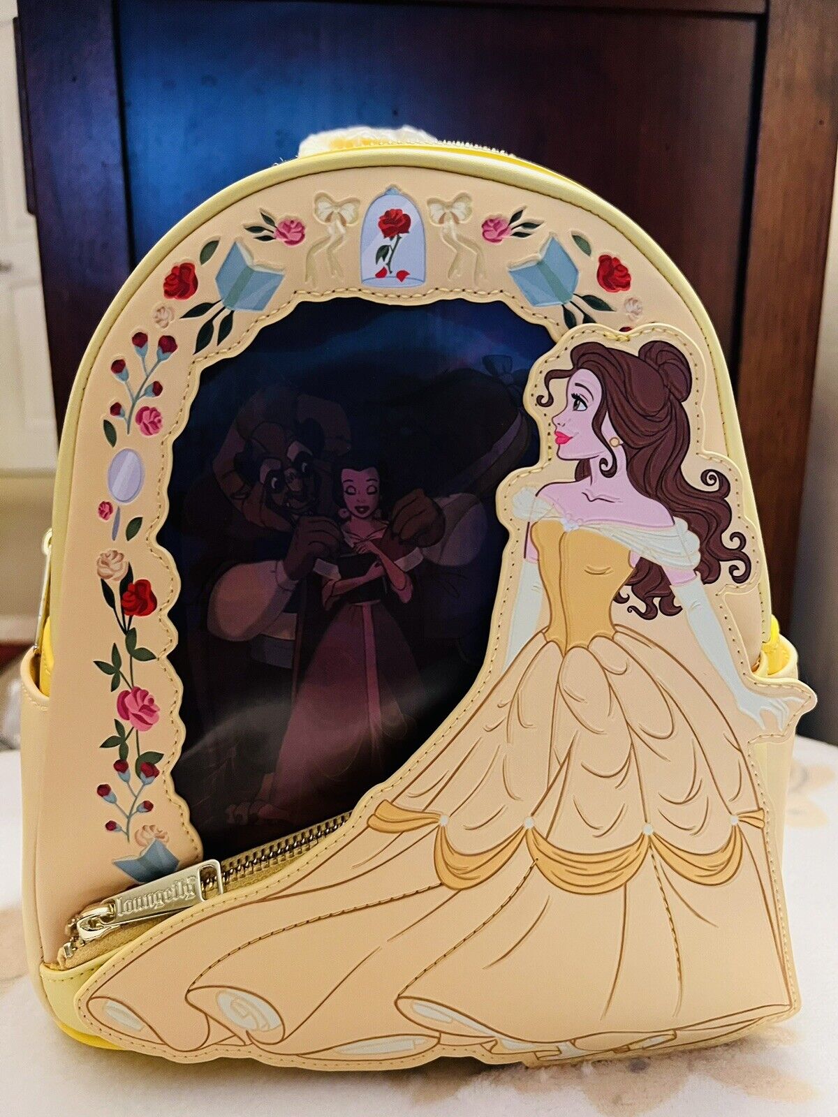 Loungefly Disney Beauty and the Beast Belle Princess Lenticular Mini Backpack
