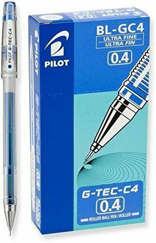 Pilot G-Tec C4  0.4mm  Blue Pens  X Fine Point Pen  New In Box 12 Pens