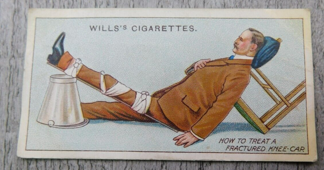 Wills\'s First Aid Cigarettes Tobacco Trade Card Vintage No 26 Fractured Knee-Cap