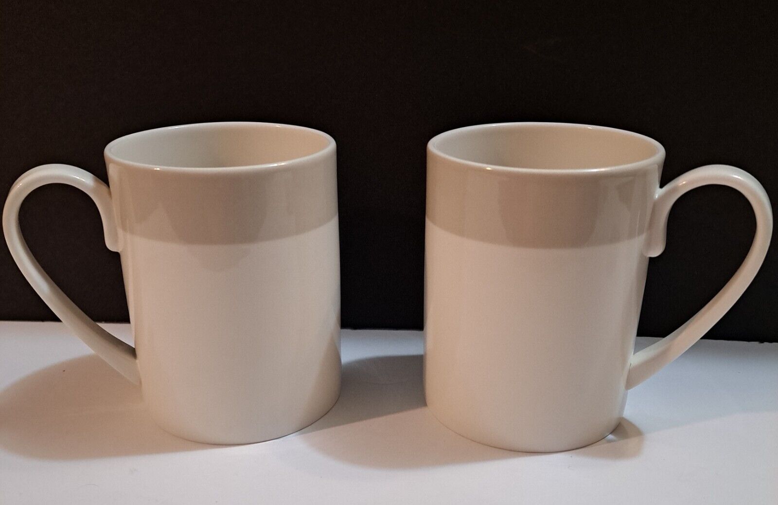Martha Stewart Exclusively for Macy's Band Grey Coffee Cups/Mugs Set Of 2