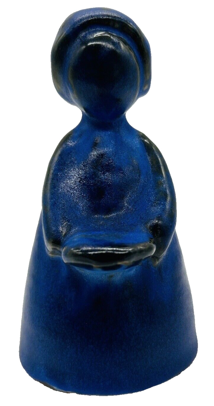 Gotek Colonia Tovar Venezuela Cobalt Blue Pottery Girl w/Offering Plate Figurine