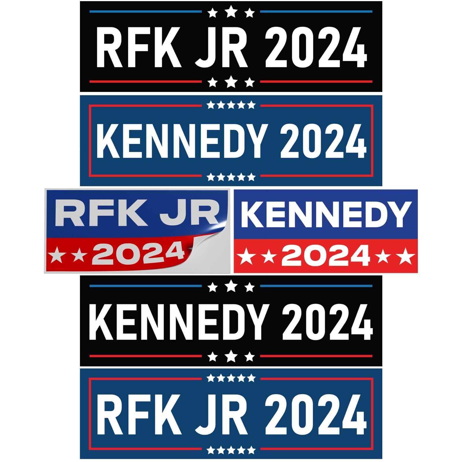 RFK Jr. 2024 Bumper Stickers for President - 6 Pack - Robert F. Kennedy Jr.