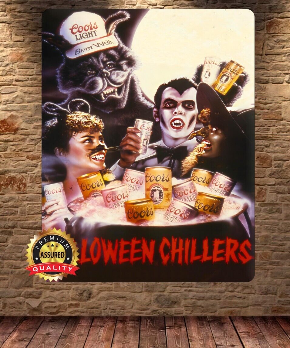 Coors Beer - Halloween Chillers - Rare - 1984 - Metal Sign 11 x 14