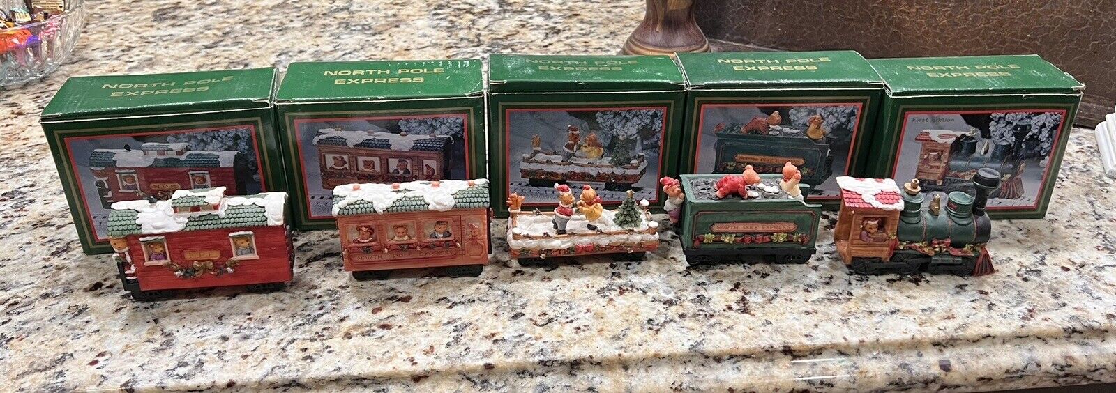 World Bazaars Inc North Pole Express Train First Edition Complete Set Of 5 Boxes