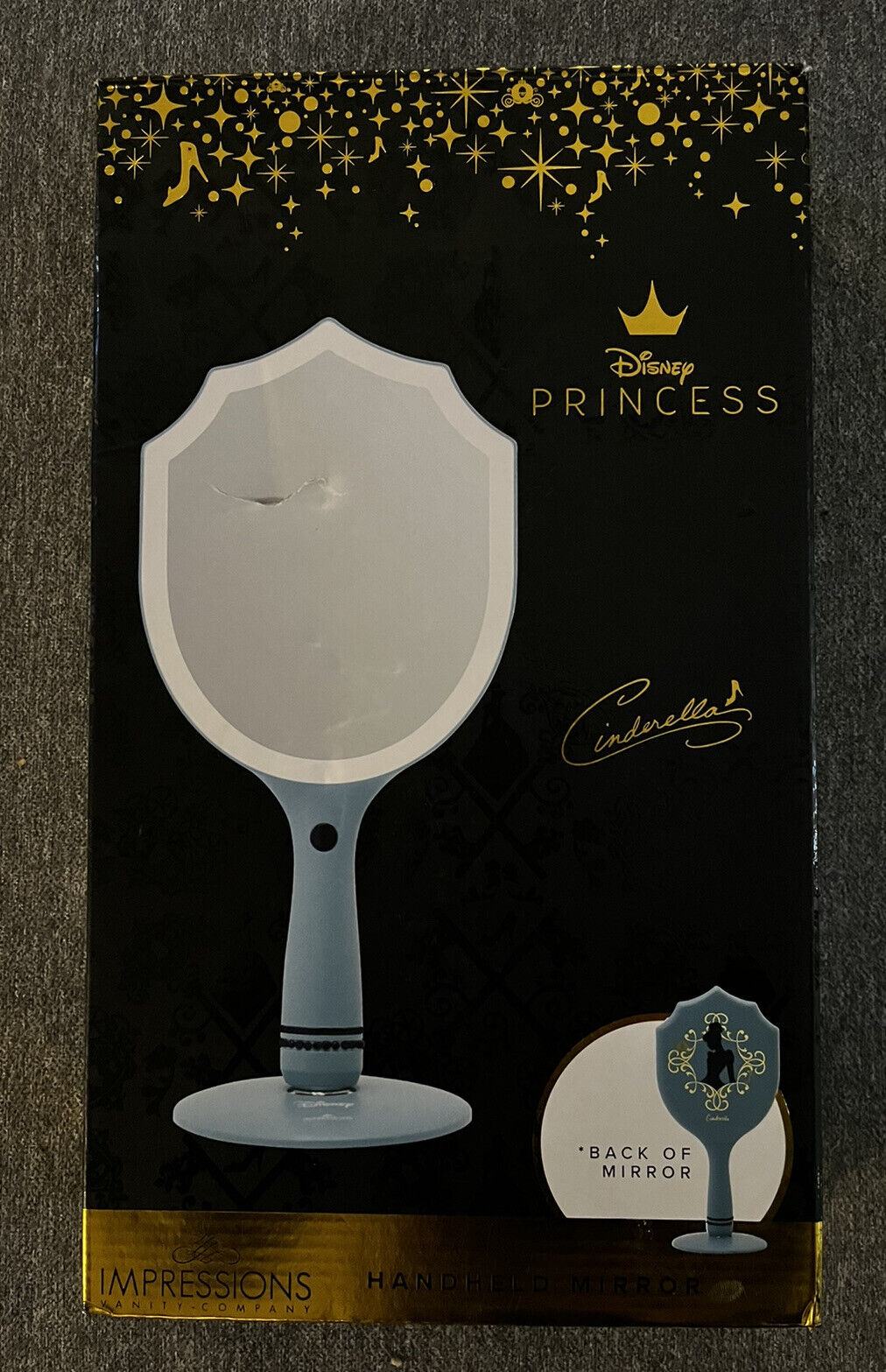 Impressions Handheld Disney Princess Cinderella Mirror & Light LED New