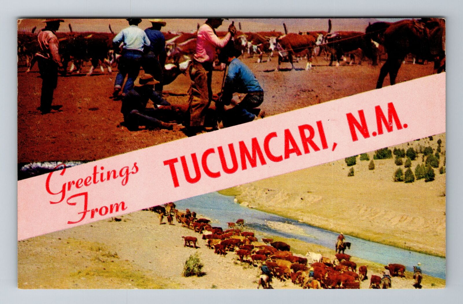 Tucumcari NM-New Mexico, General Greetings, c1957 Antique Vintage Postcard