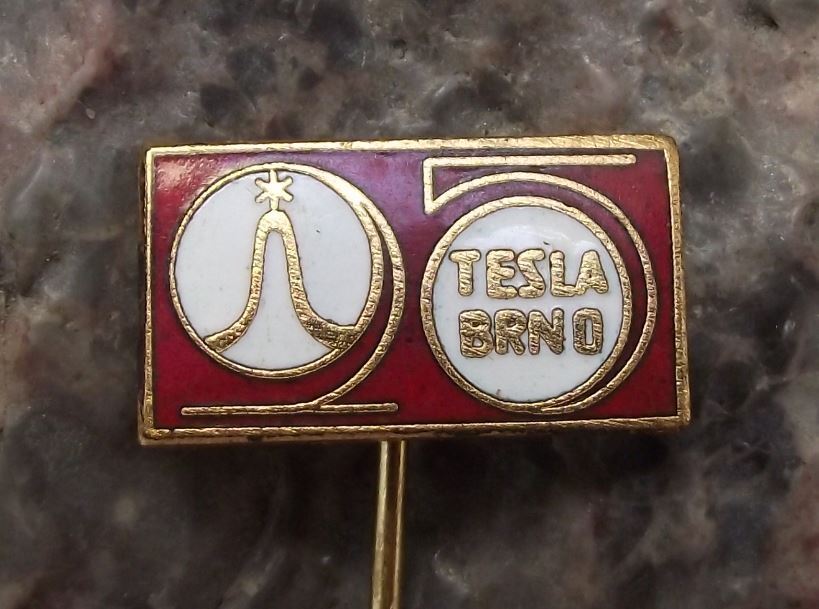Tesla Brno Microscopes & Scientific Instruments Plant 25th Anniversary Pin Badge