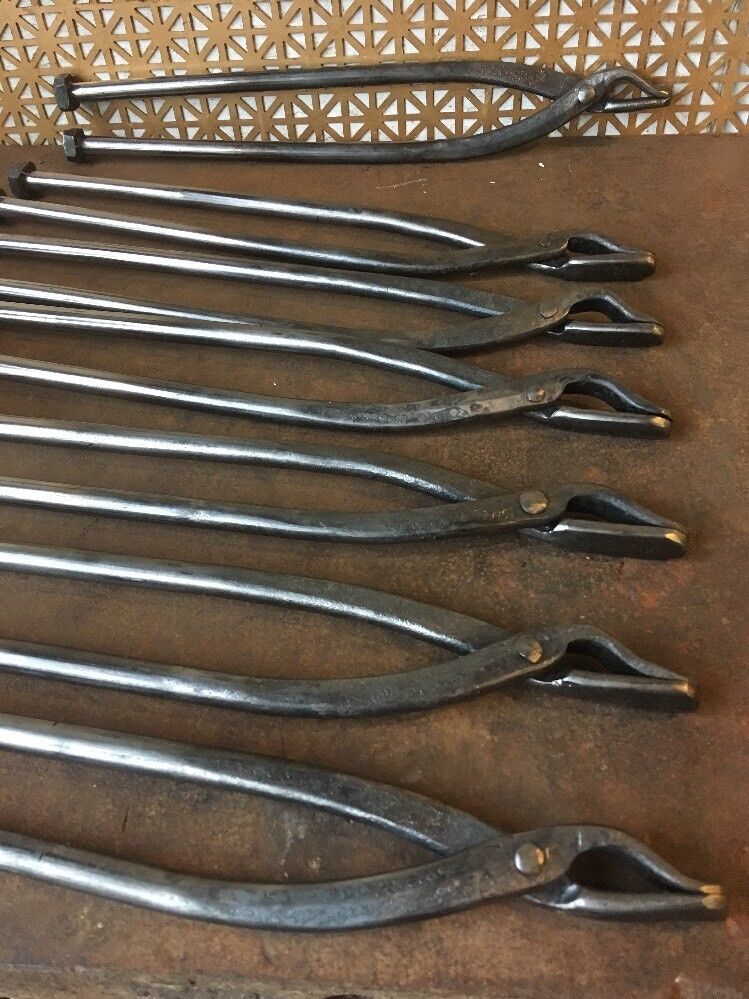 Blacksmith Tongs- 12”- Universal- Multipurpose- Forging Tool- Hand Forged- USA