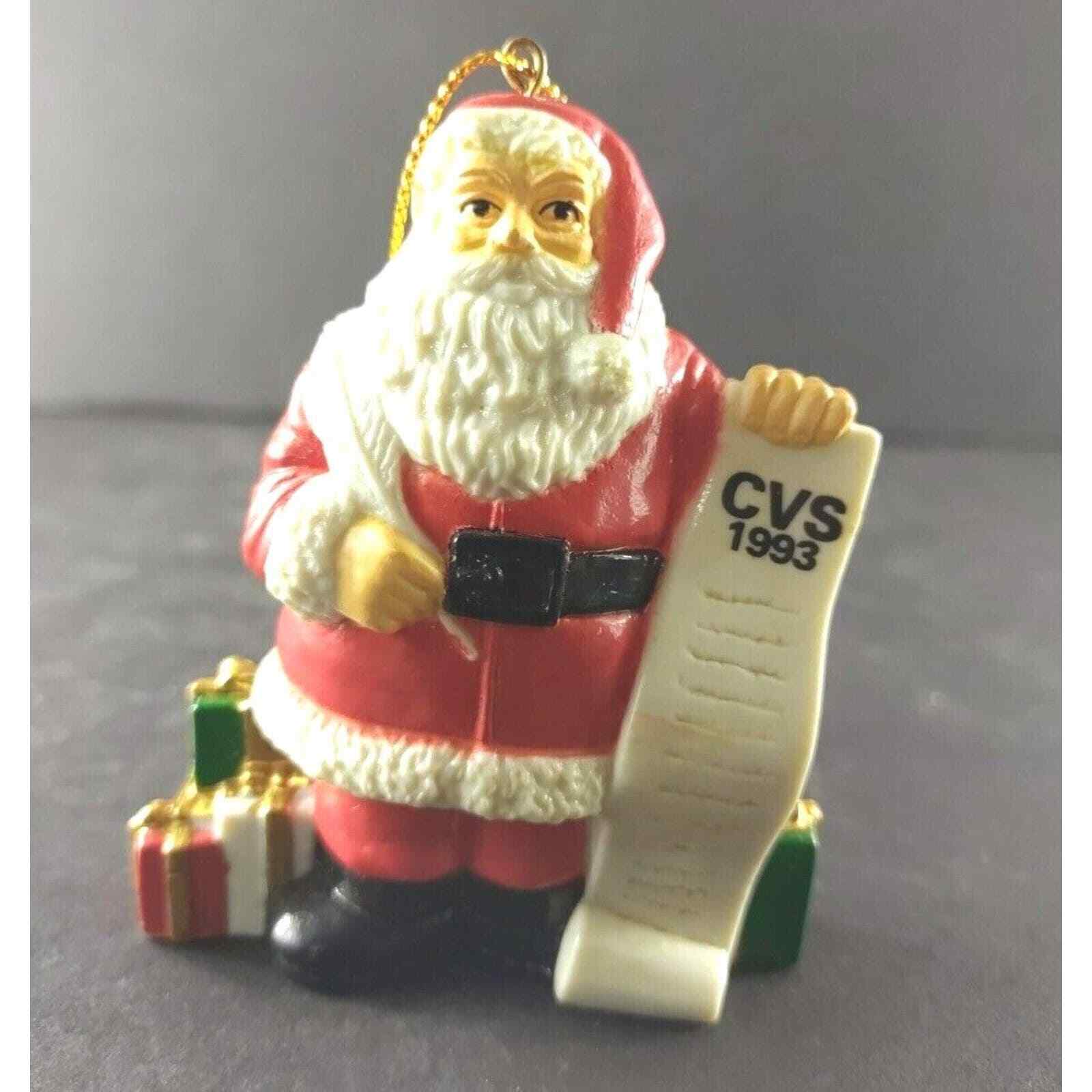 Flambro Imports Santa Cvs List Advertising Plastic Ornament 1993