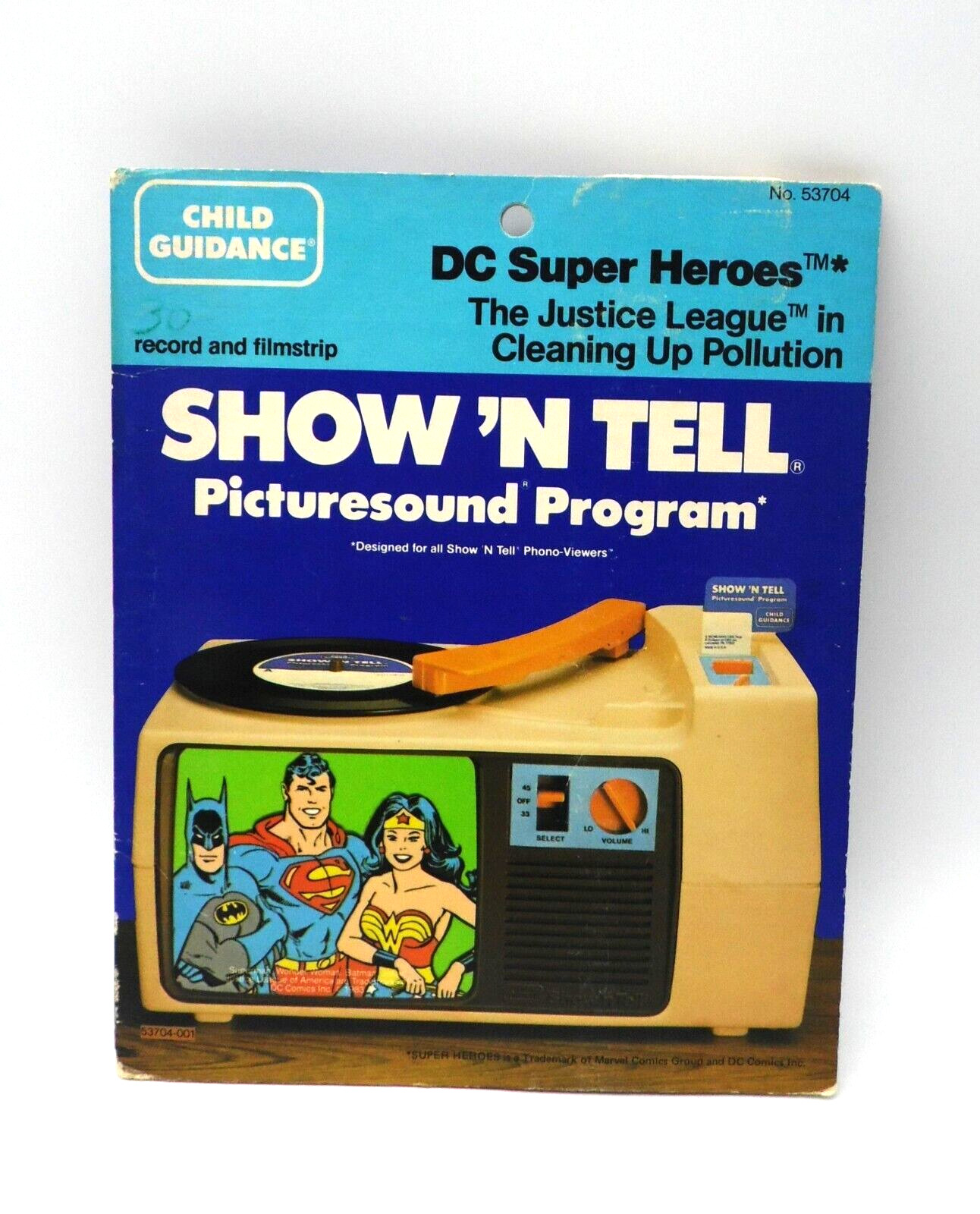 Show \'N Tell Records Child Guidance Vtg 1983 Justice League Record & Slide