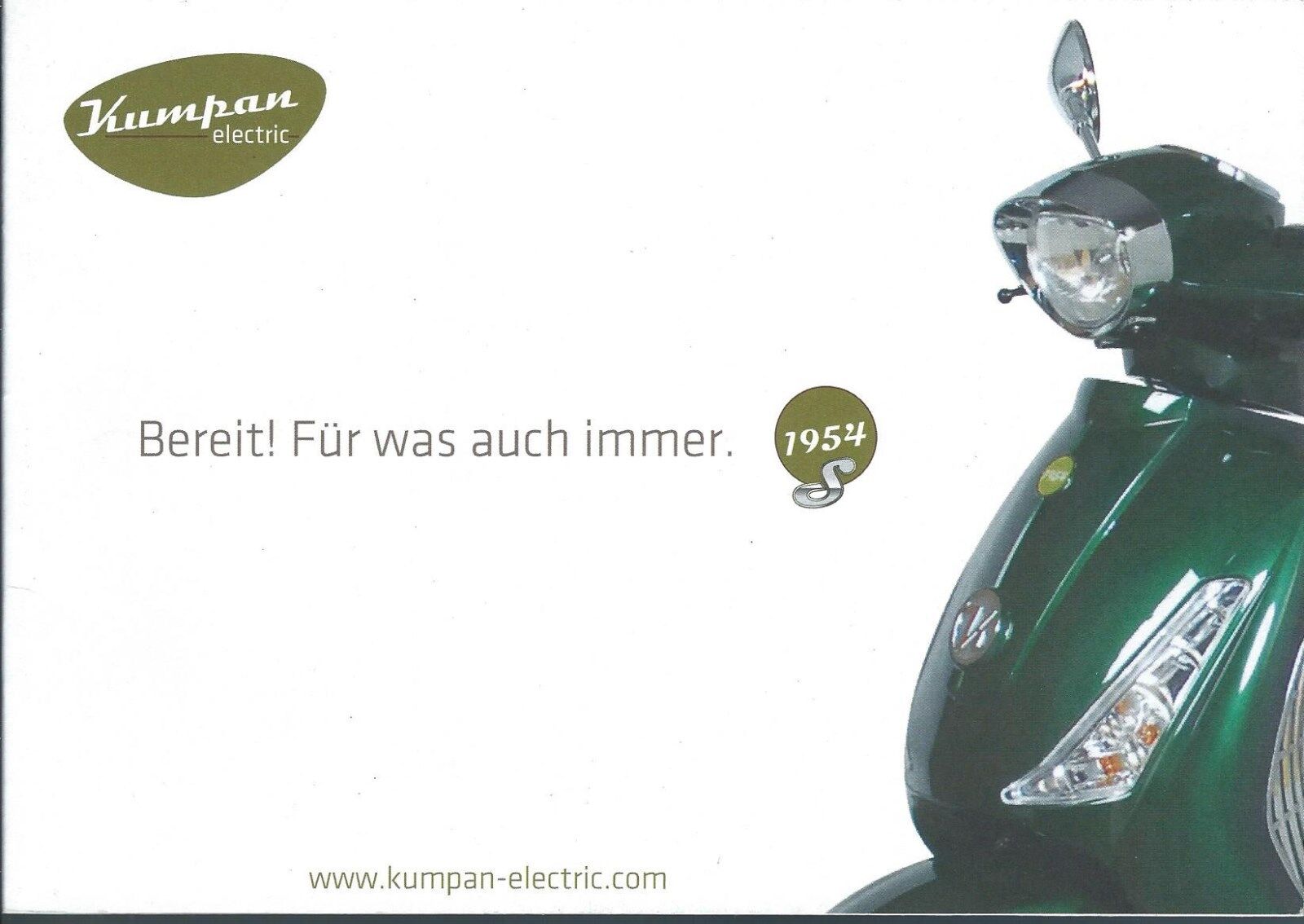 Scooter Brochure - Kumpan Electric - 1954S - 2014 - GERMAN language (DC708)