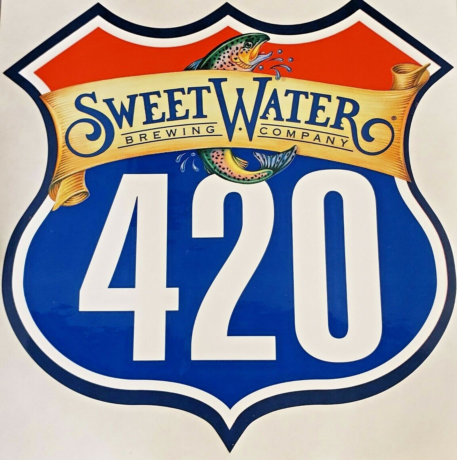 Sweetwater Brewing Company 420 Highway w/ trout Sticker Craft Beer Brewery New