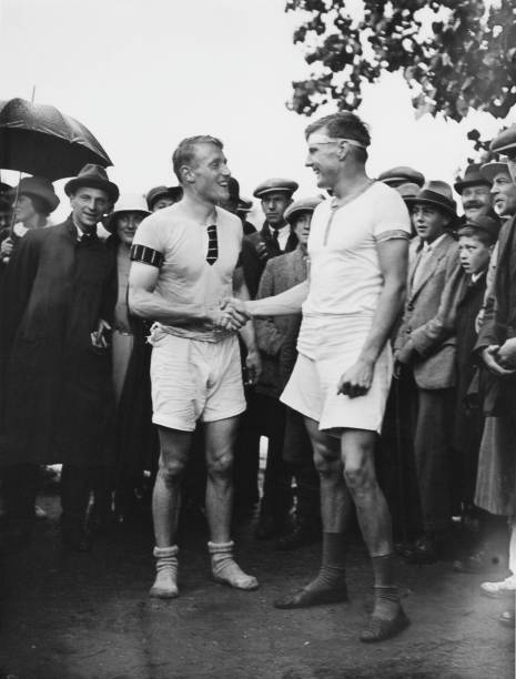 Rowers Jack Beresford And Walter Hoover Shake Hands At The Henley Old Photo