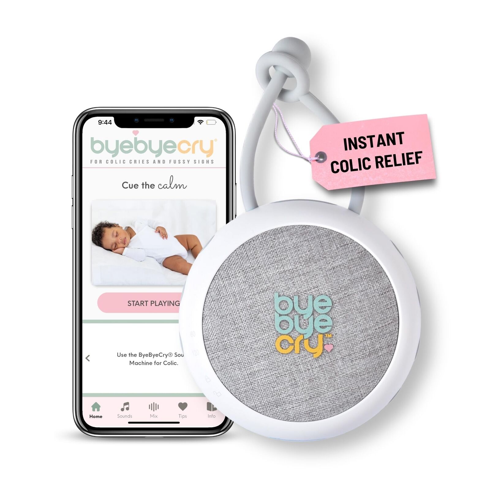 ByeByeCry-Instant Colic Baby Relief Sound Machine | No Medicine Or Drops | Co...