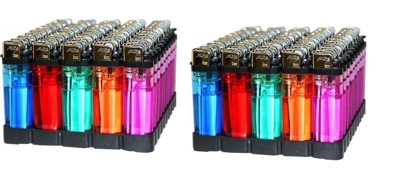 Cheap Disposable Lighter Clear 2 Box X 50=100 Pc Display for Retail Counter Sale