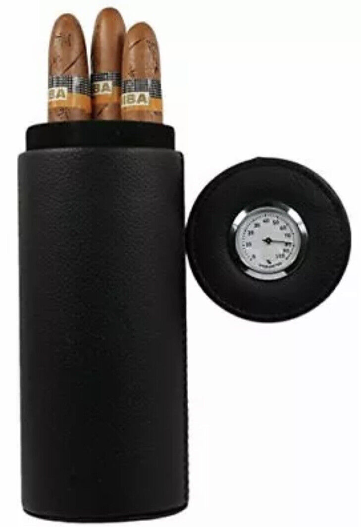 AMANCY Popular Cedar Wood Lined Portable Travel Leather Cigar Humidor CasePac B1