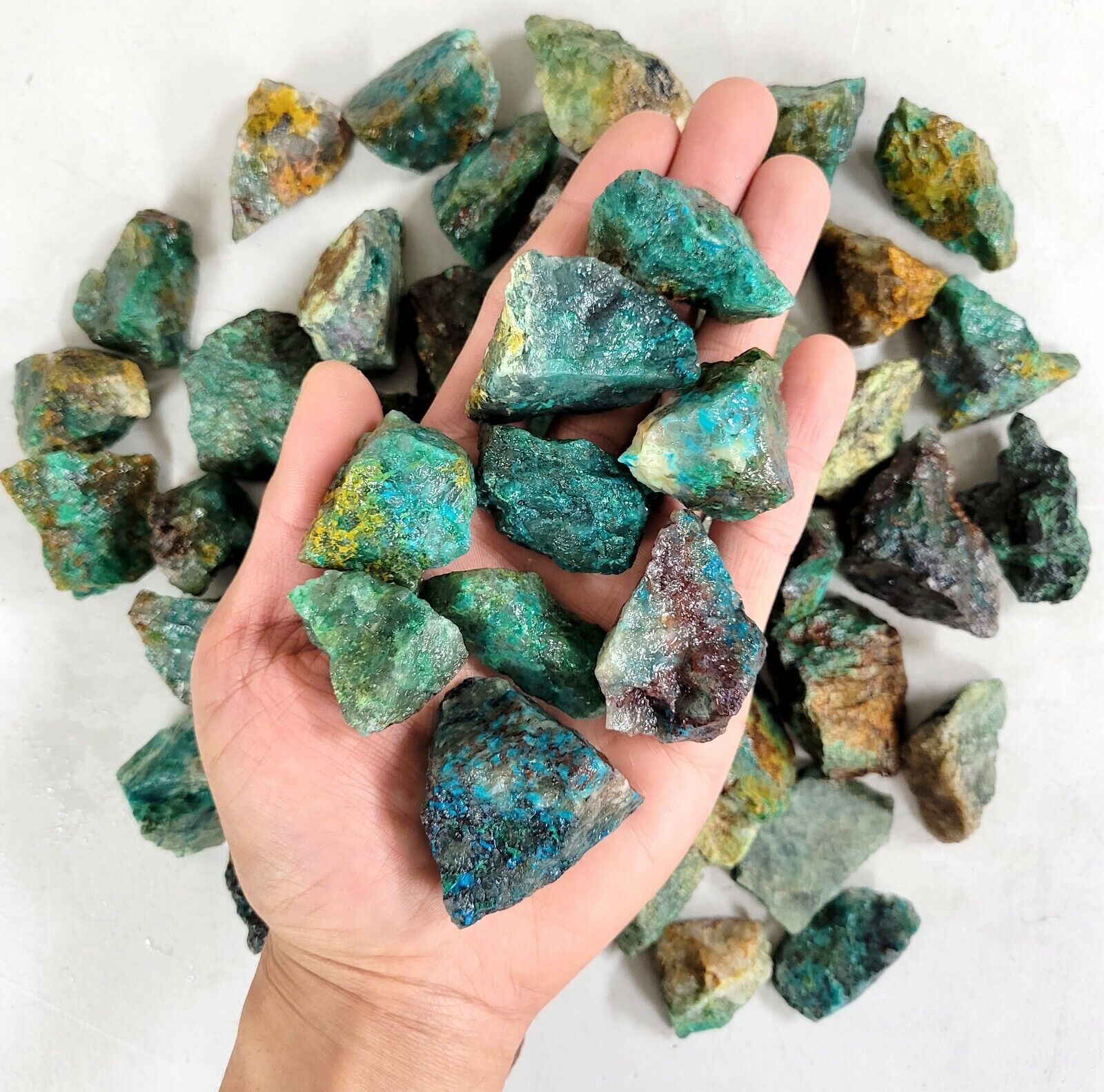 Rough Chrysocolla Crystals - Bulk Raw Gemstones - Healing Crystals from Brazil