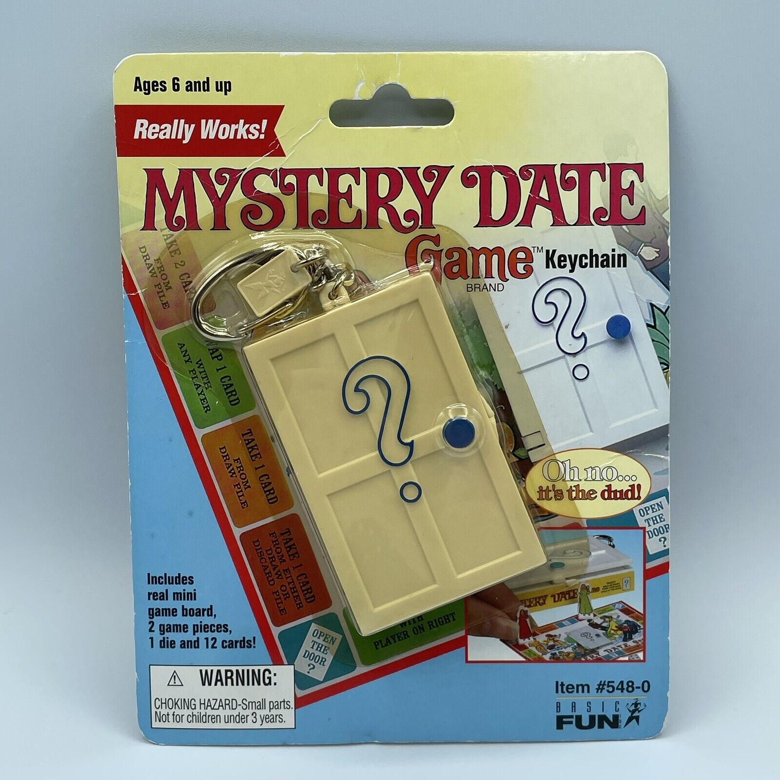 Mystery Date Game Keychain Basic Fun Hasbro Backpack Clip NOS 2002
