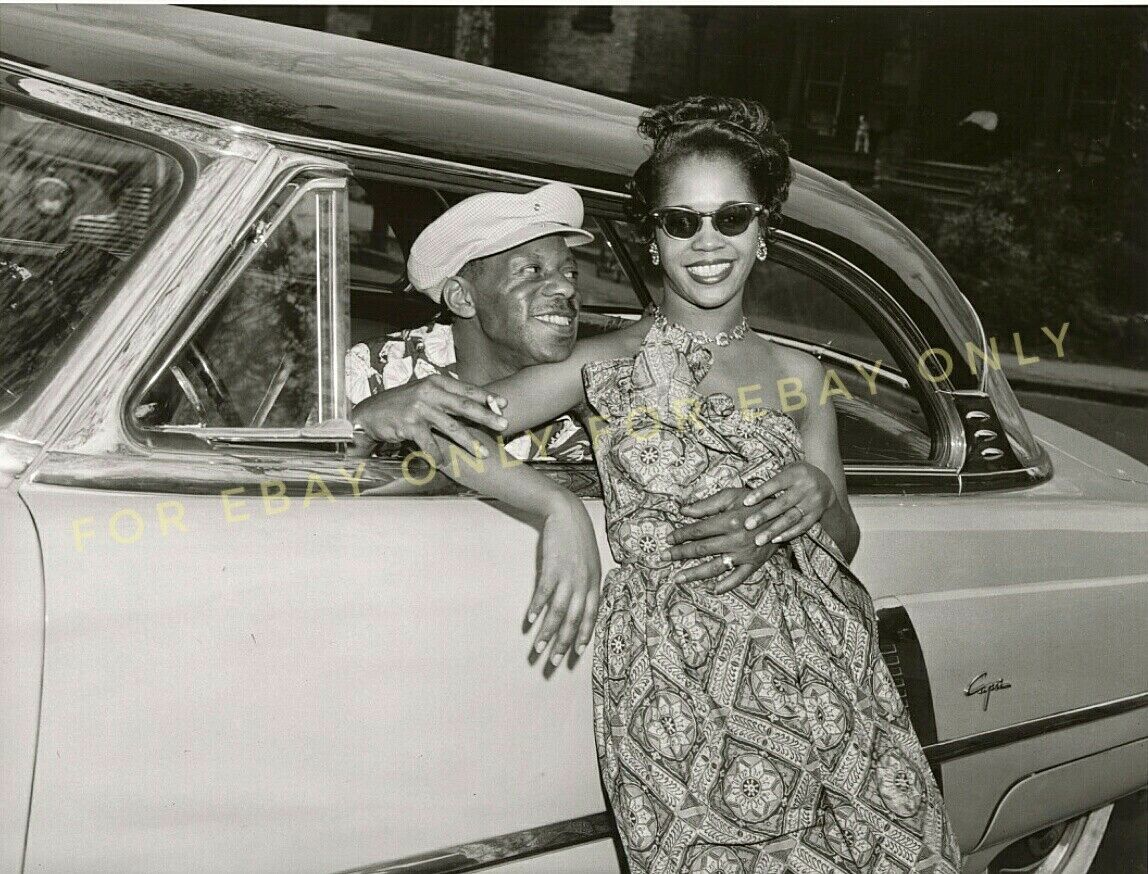 Vintage Old Photo reprint African American Black Man Flirting with Pretty Woman