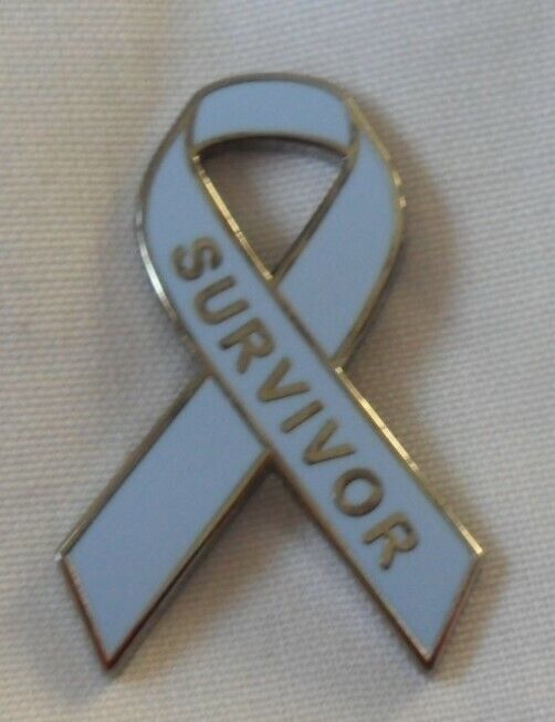 *NEW* Stomach Cancer Survivor Awareness ribbon enamel periwinkle badge / brooch.