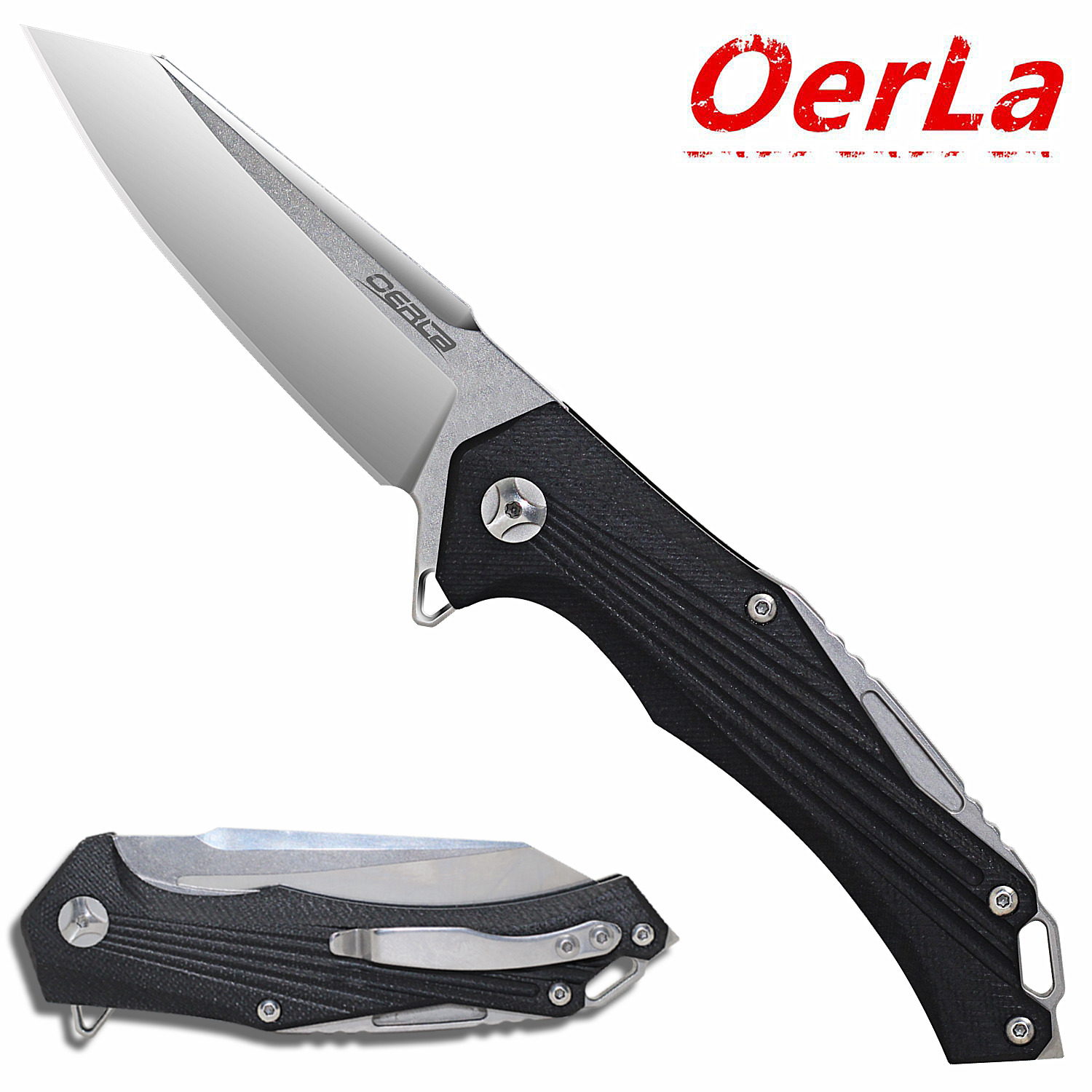 Oerla OL-0027 EDC Pocket Folding knife 420HC Ball bearing System Flipper knives