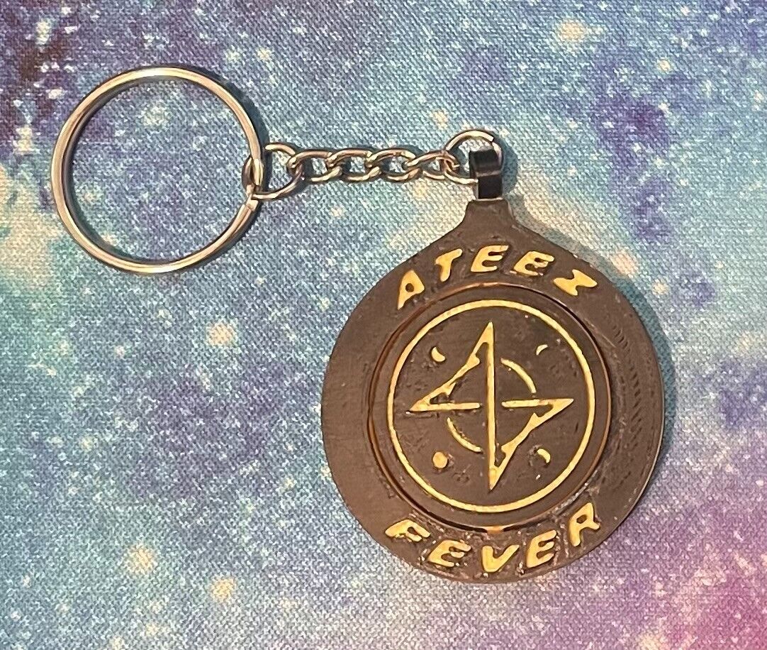 ATEEZ Custom Printed Spinning Keychain - 18 Color Options