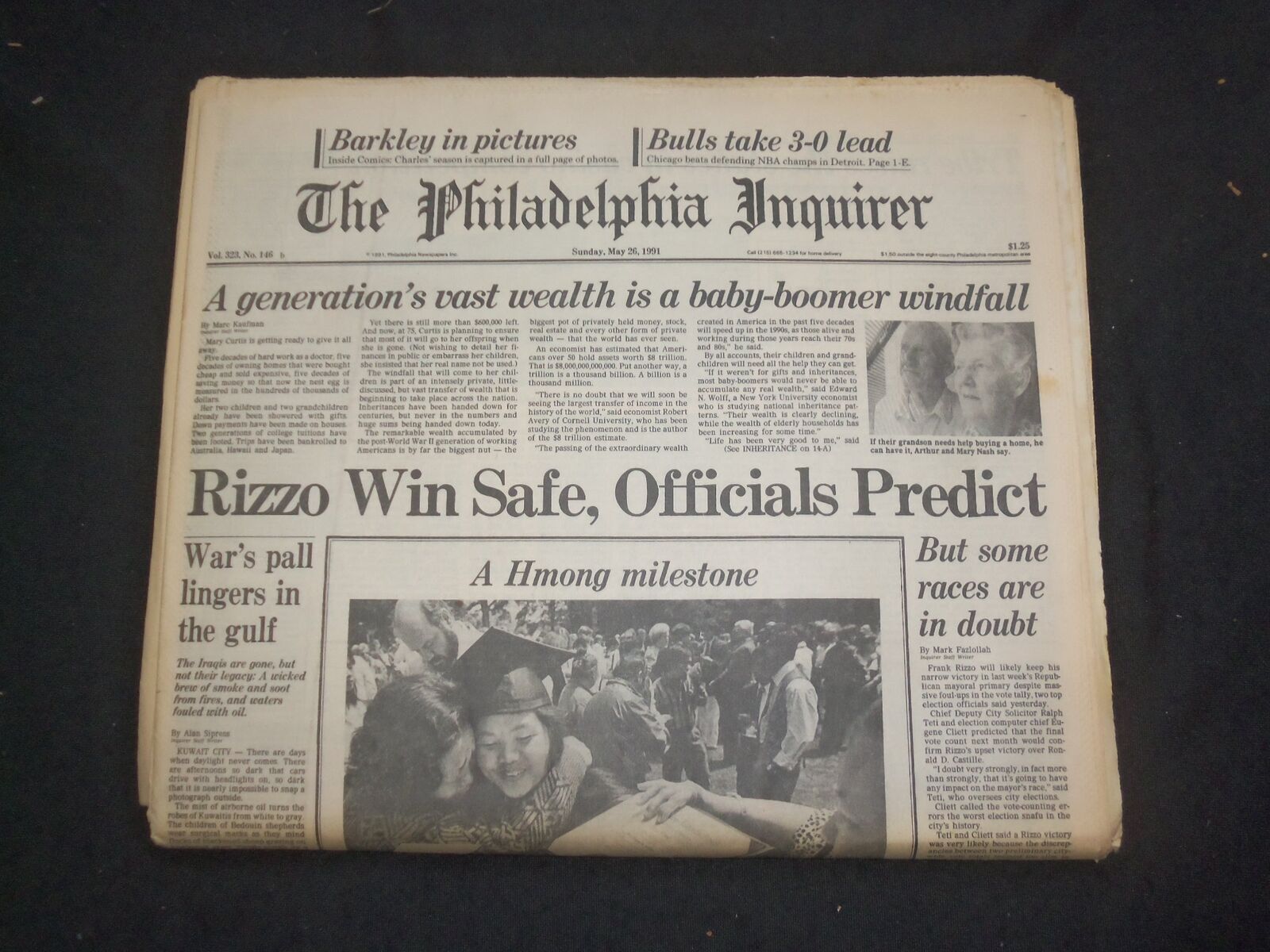 1991 MAY 26 PHILADELPHIA INQUIRER - RIZZO WIN SAFE, OFFICIALS PREDICT - NP 7451