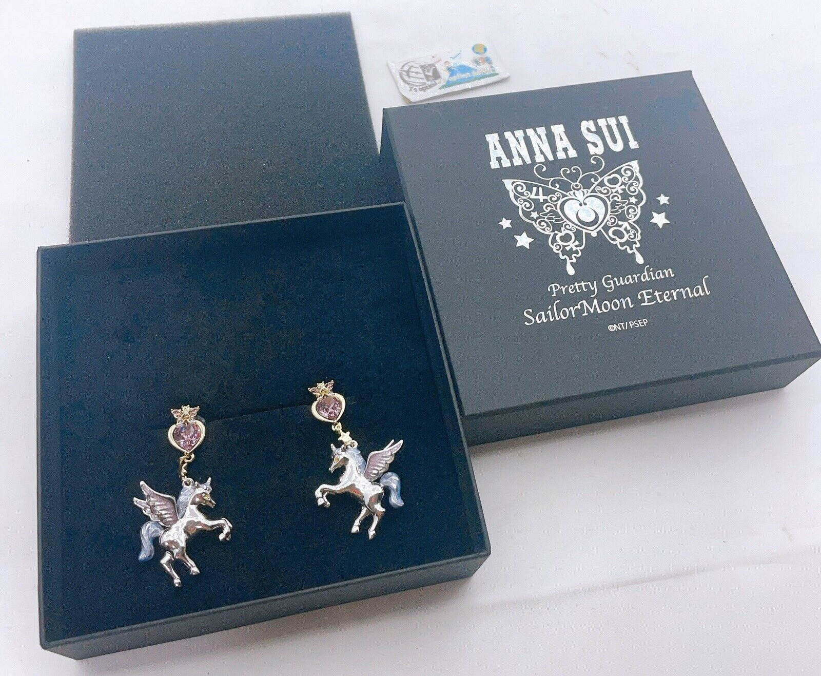 Sailor Moon Eternal × ANNA SUI Chibi Moon Compact & Pegasus Earrings Unused