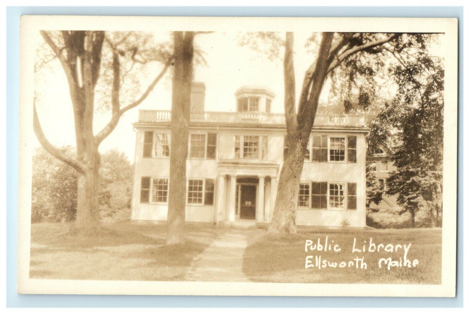 c1930\'s Public Library Ellsworth Maine ME RPPC Photo Unposted Postcard