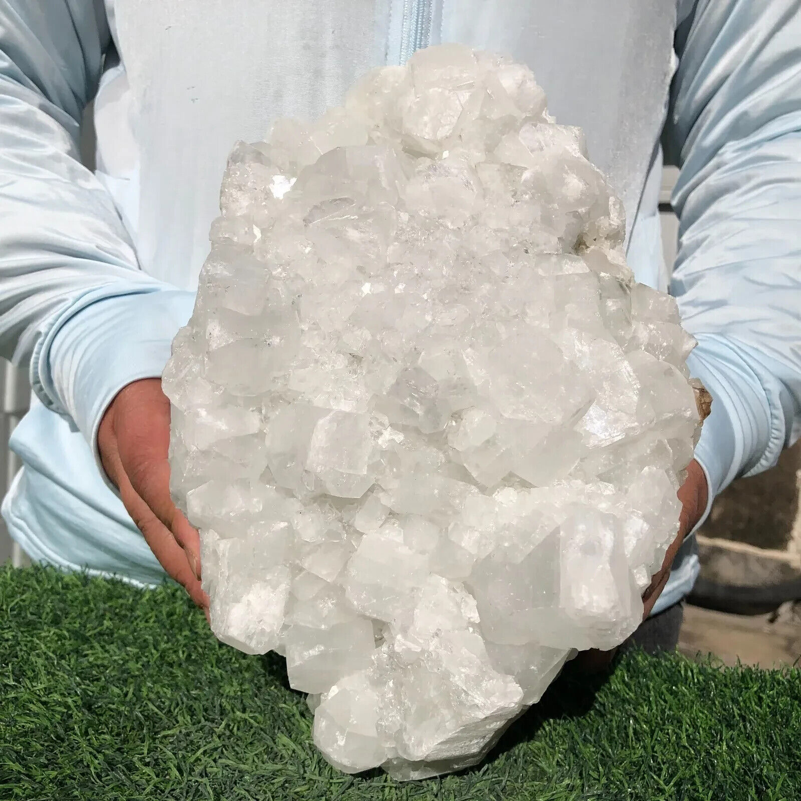 10.8 LB Natural White Calcite Quartz Crystal Cluster Mineral Specimen Healing