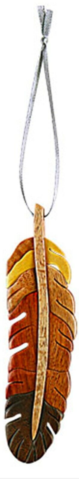 Feather - Double-sided Wood Intarsia Christmas Tree Ornament - High Honor Symbol